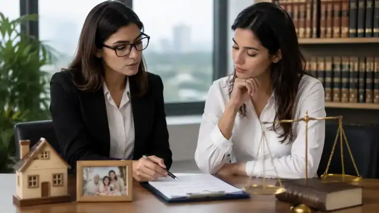 Business consultation with two women discussing digital strategy in an office setting.